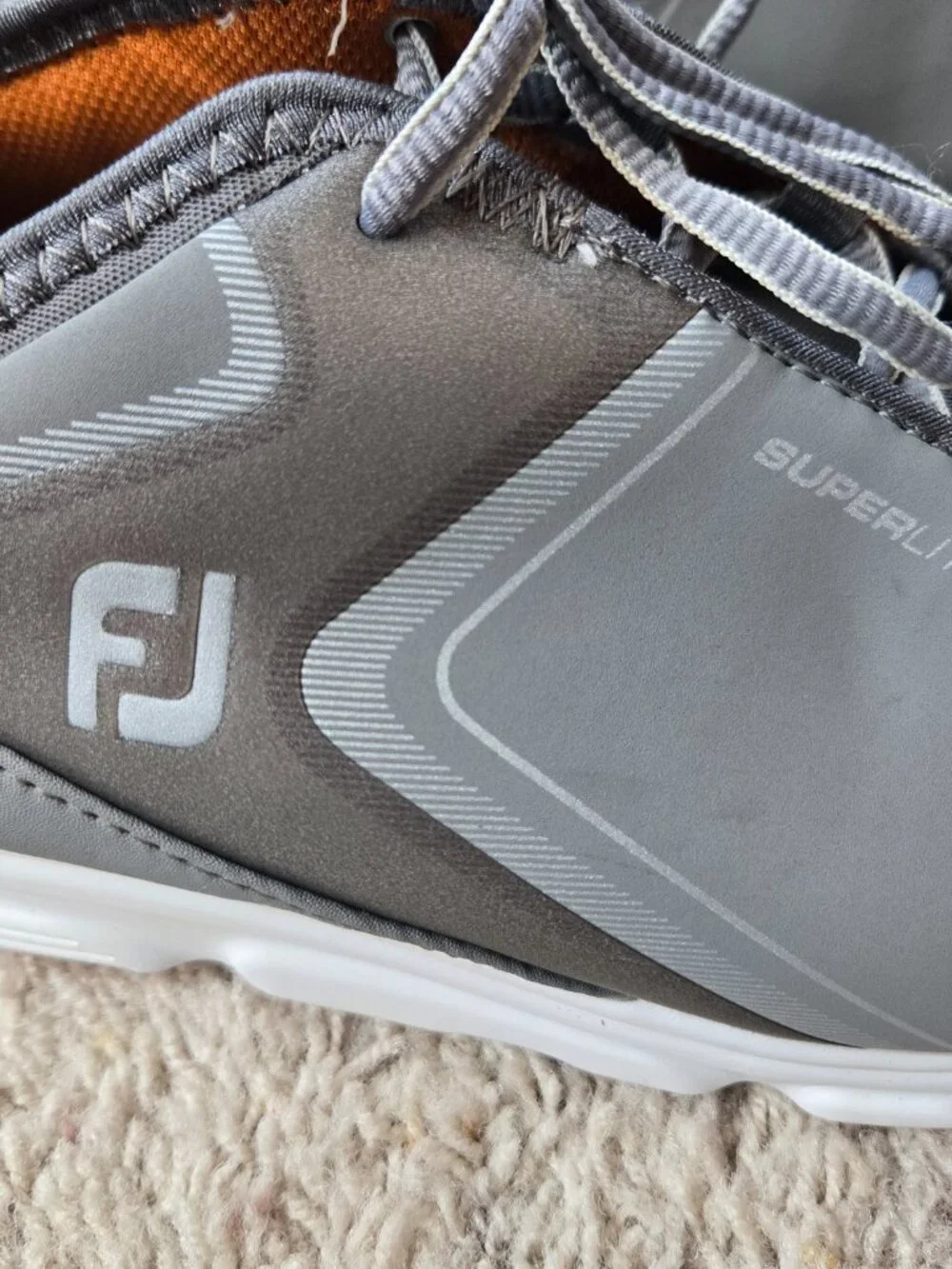 FootJoy Superlites XP Spikeless Golf Shoes Grey/Orange 58073 Men’s US Size 11.5